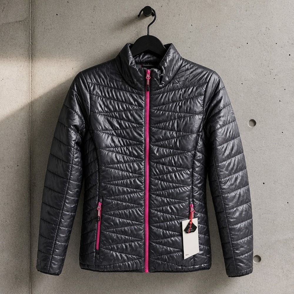 Dare 2b Women's Alpaca Wool Insulated Puffer Jacket Gray & Neon Pink